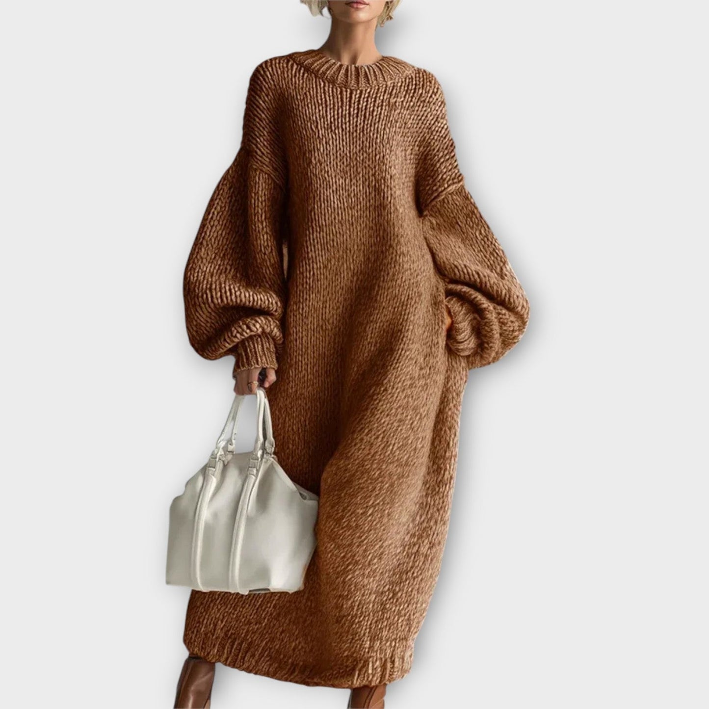 Abito Maxi di Maglia Oversize Confortable