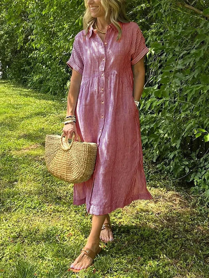 CLAIRE – ABITO CHEMISIER A RIGHE SENZA SFORZO