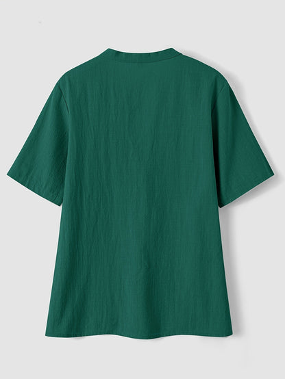 Sharron - Blusa elegante di collo a V con bottoni