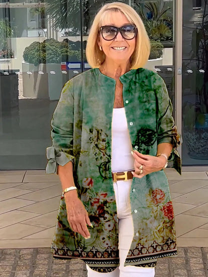 LINDA – CAMICIA BOTTONE FLOREALE ELEGANTE