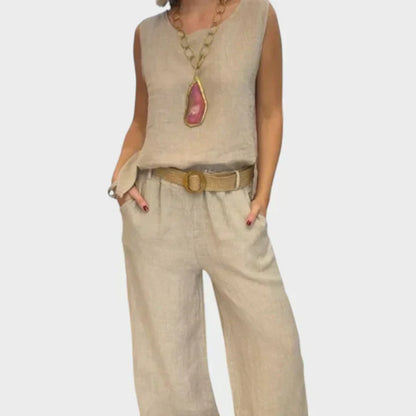 Paloma | Top senza maniche bohemio e pantaloni cropped coordinato