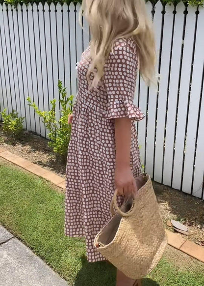 Rebecca - Abito midi Casual Chic con Maniche Volant