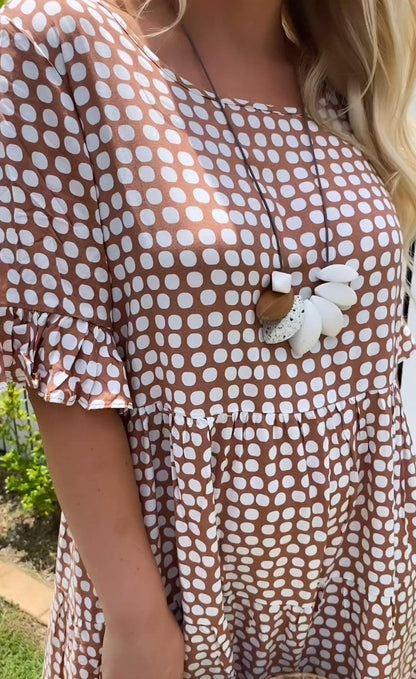 Rebecca - Abito midi Casual Chic con Maniche Volant