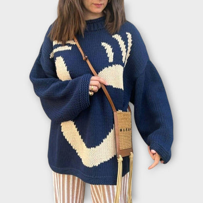 Maglione in maglia Abstracto Fatto a mano
