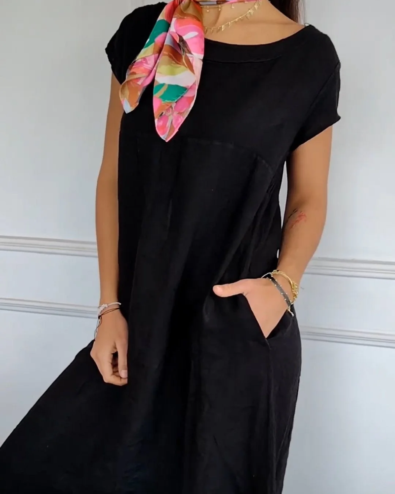 Juniper - Abito in cotone Lino a la Moda con tasche