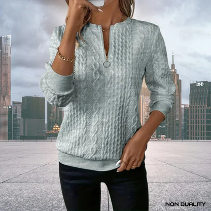 Gina - Maglione con zip con Cappuccio non-dualità
