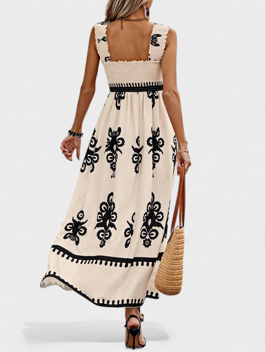 Liora | Abito Maxi con Cuerpo Fruncido