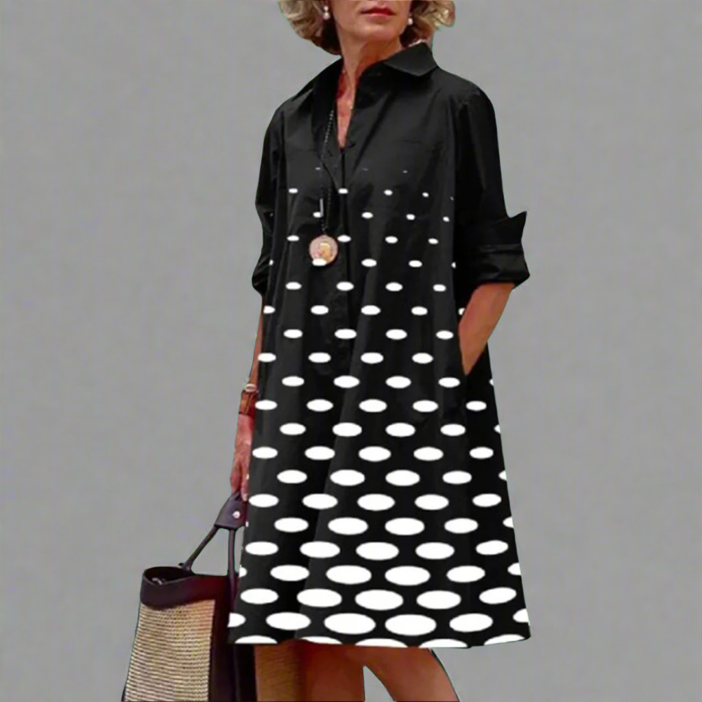 Jennifer | Abito Chic con Stampa di Pois Unico