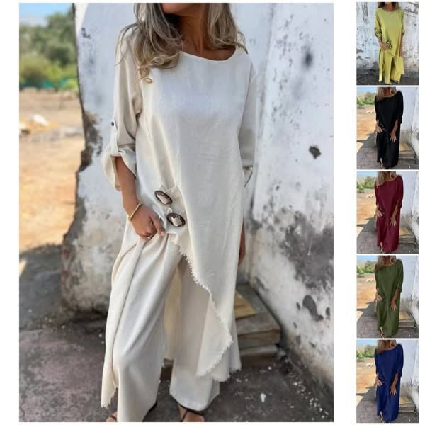 Everly – Elegante Completo due pezzi in cotone e lino