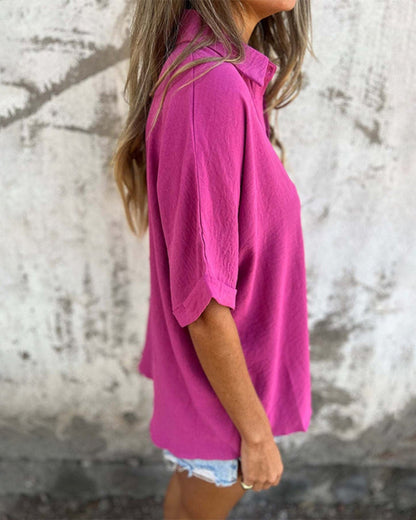 Quinn - Camicia di bottone larga per donna
