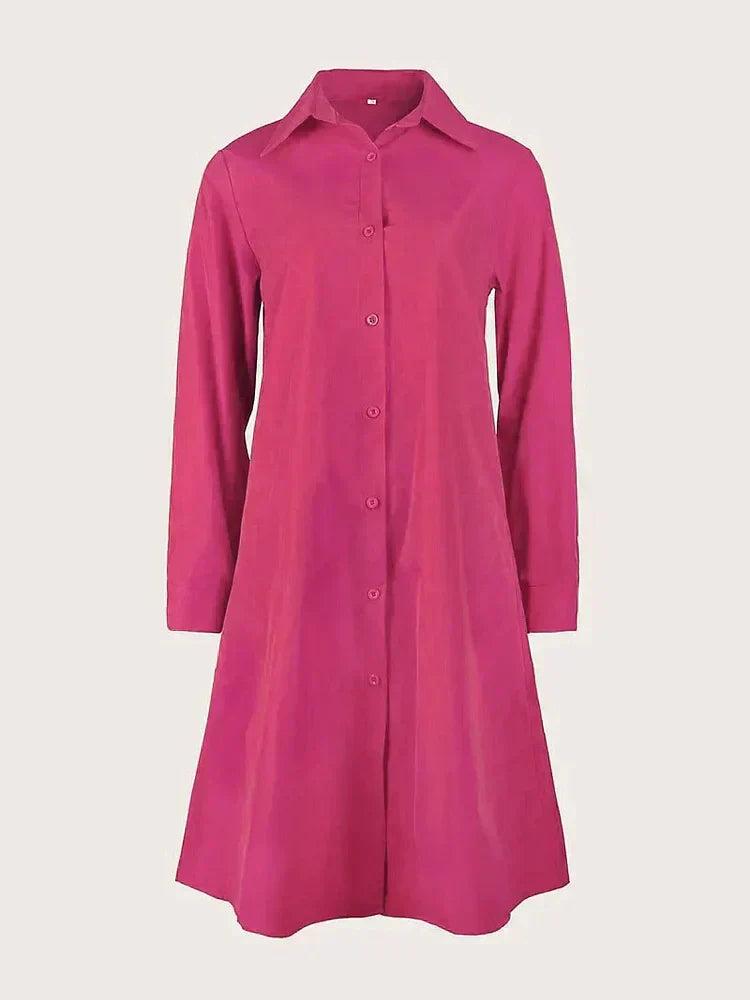 Vireya - Abito midi con Collo di Camicia e Tasca