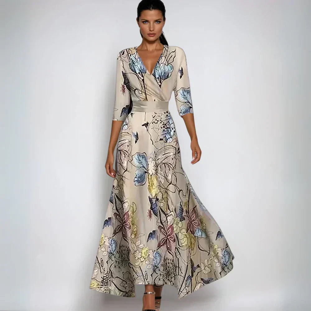 EMILIA - ABITO A PORTAFOGLIO CHIC FIORI