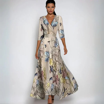 EMILIA - ABITO A PORTAFOGLIO CHIC FIORI