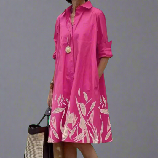 Xyla | Abito Elegante con Collo Caído e Maniche lunghe
