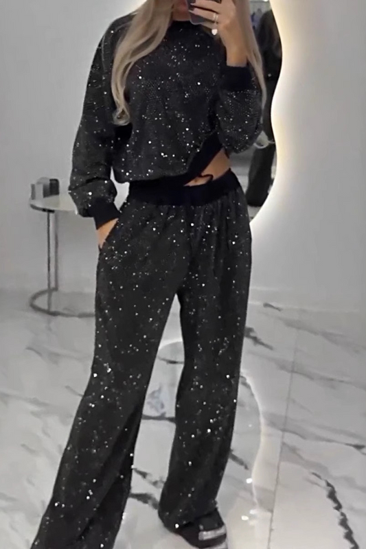 MELIORA – SET CASUAL DI DUE PEZZI CON LENTEJUELAS E MANICA LUNGA