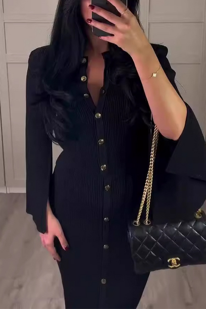 SEREN – SET DUE PEZZI CON COLLO O E MANICHE LUNGHE ELEGANTE PER IL GIORNO