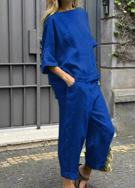 EMMA – SET DUE PEZZI DI COTONE-LINO CASUAL