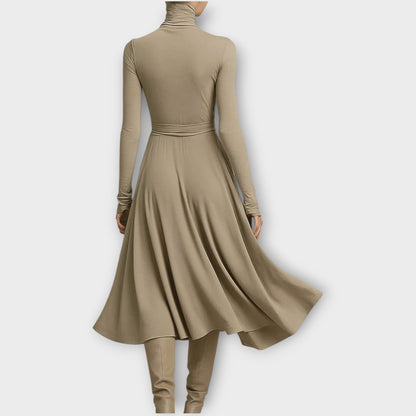 Abito maxi A portafoglio con Collo alto Elegante