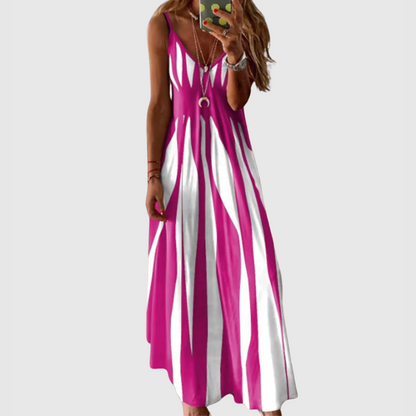 Ariella - Abito Maxi Senza maniche a righe Chic