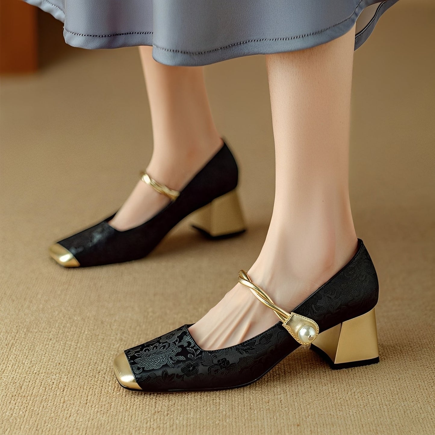 Rhonda - Elegantle scarpe con tacco bloque da donna