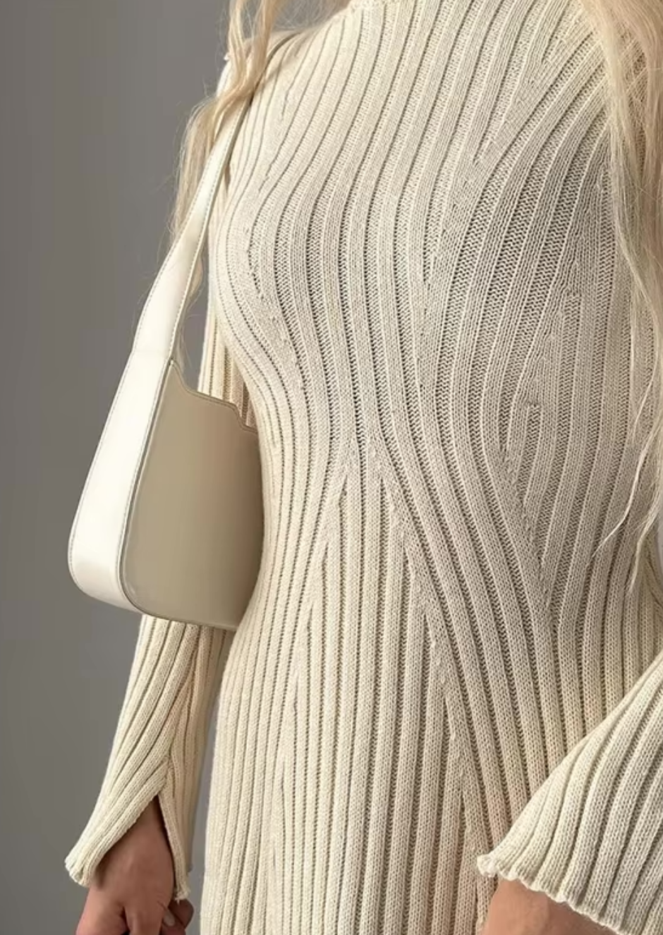 Faustine - Elegante Mini Abito di Maglia Acanalado