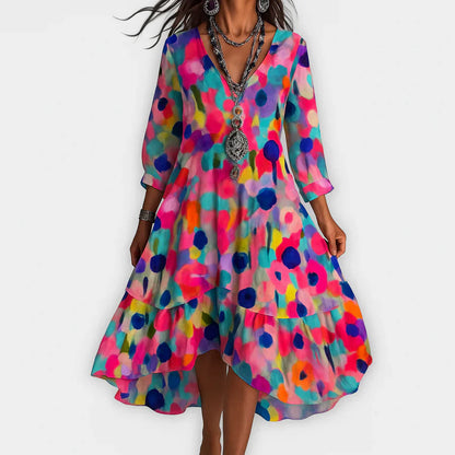 Soraya™ – Abito Boho Fresco con un Caduta che Accentual Corpo