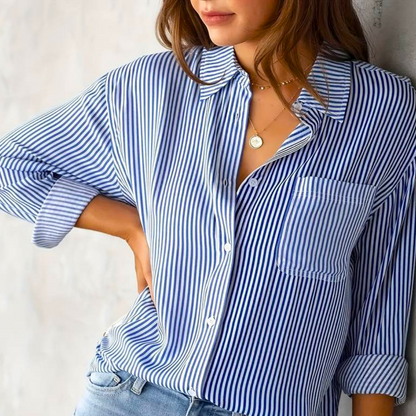 Blusa Rayada Casual per Donne