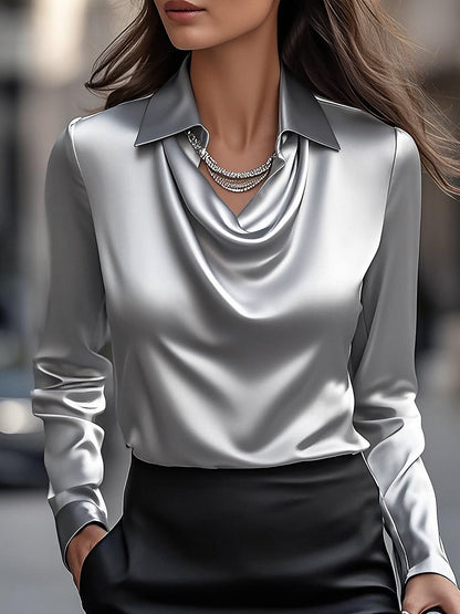 Nyx - Top di donna con scollo drappeggiato elegante