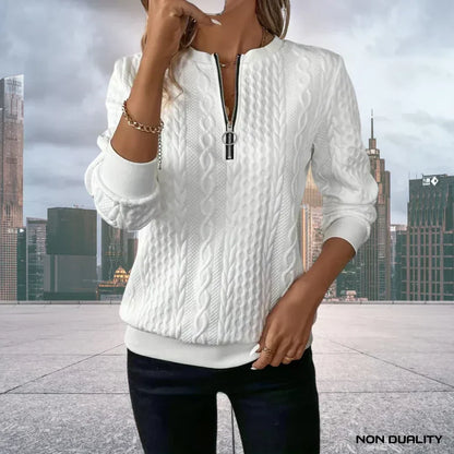 Gina - Maglione con zip con Cappuccio non-dualità