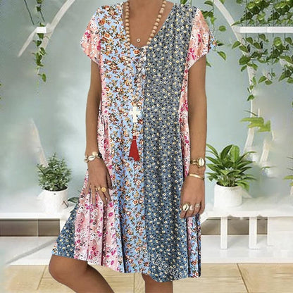 Noa | Abito estivo Boho con Stampa floreale e Corte A-Line