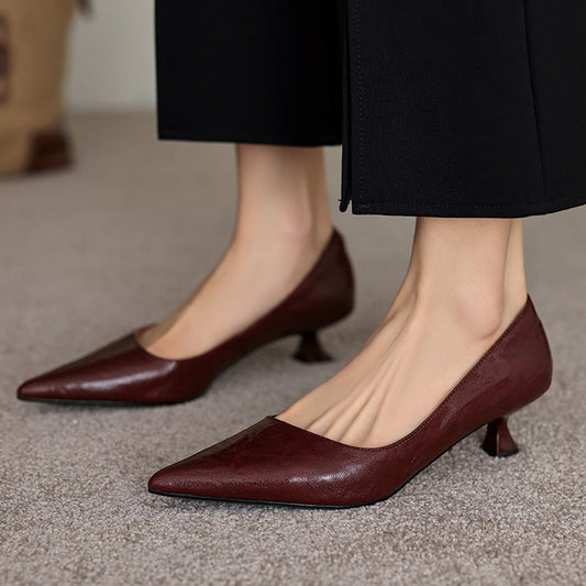 Annie - Elegantgli stivaletti in pelle con tacco medio per donna