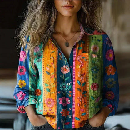 NIVES E BLUSA VINTAGE STAMPATA