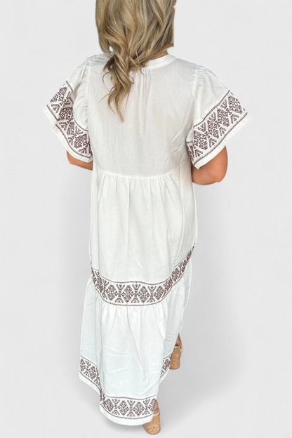 Jacinta Abito Boho Maxi con scollo a V