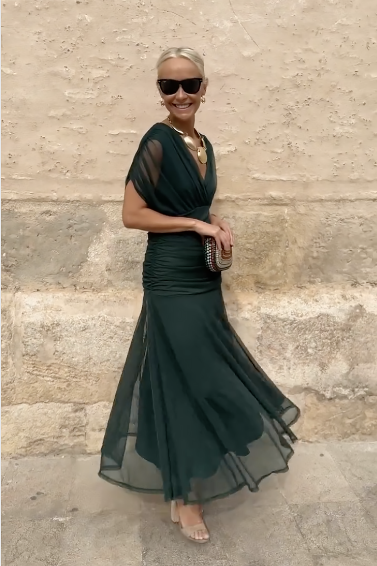 Louise | Abito maxi Elegante da festa con scollo a V
