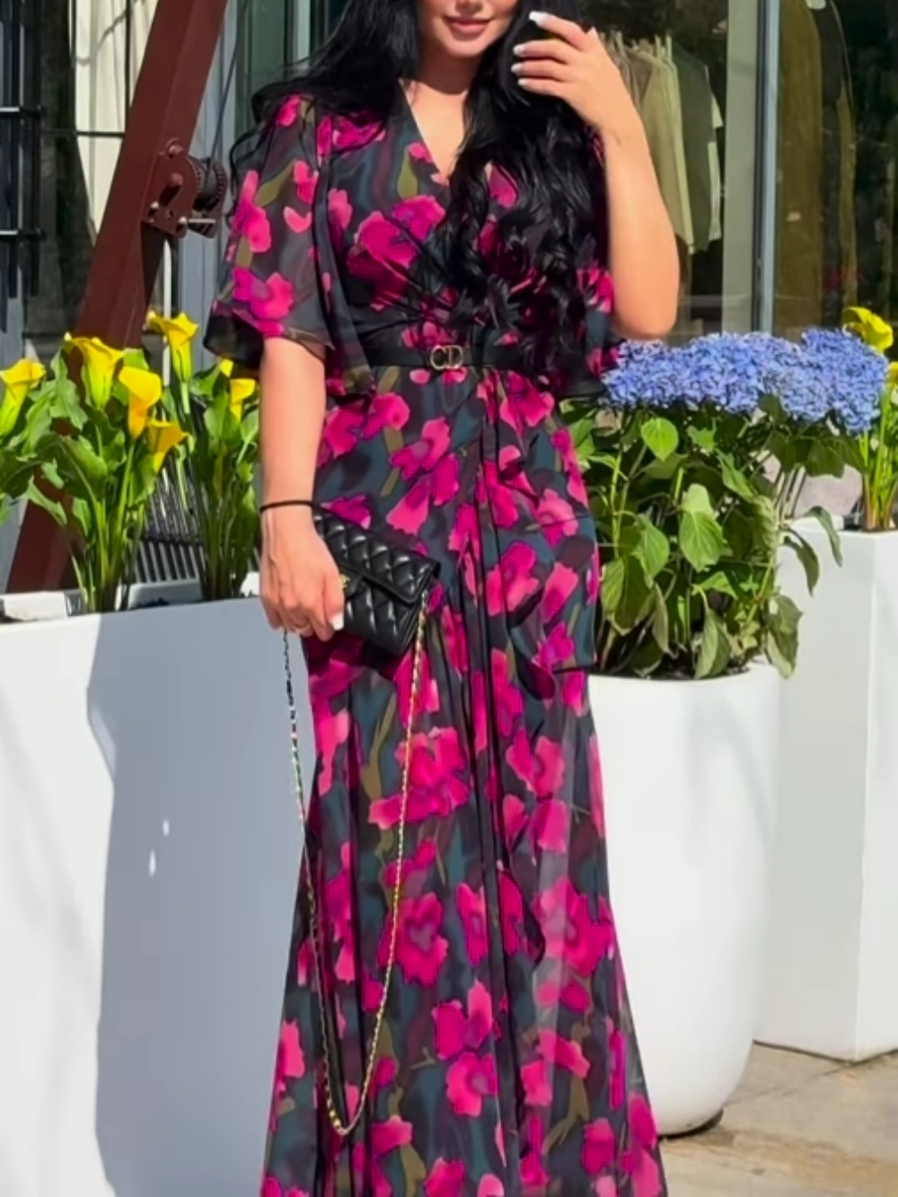 VIVIANA – ABITO MAXI AVVOLGENTE DI ELEGANZA FLOREALE