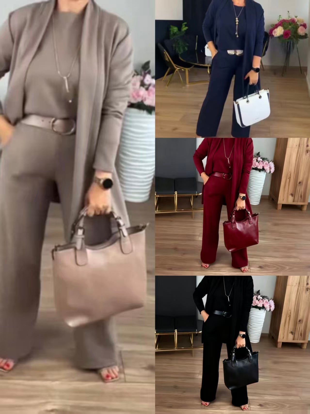 NATALIE - SET CLASSICO TRE PEZZI CON CARDIGAN