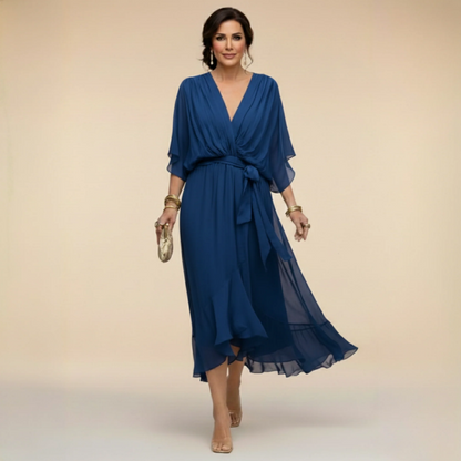 Montse | Abito di georgette con scollo a V