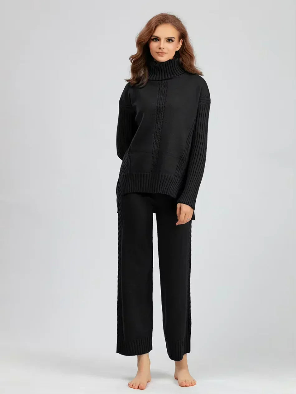 Scarlett - Set di Maglione di Collo alto Chic e Pantaloni Sueltos