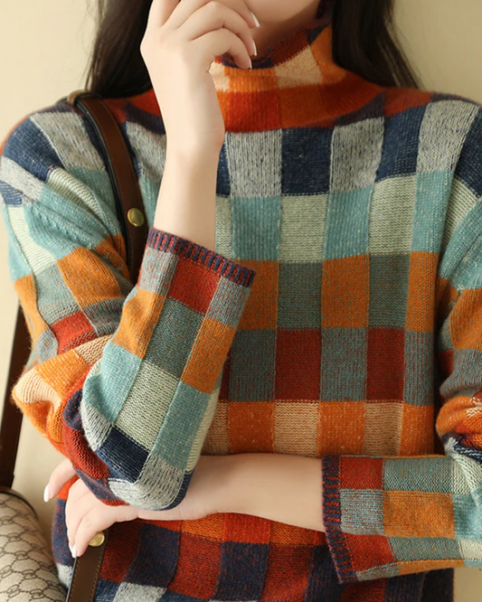 Madi - Dolcevita in cachemire di lusso patchwork