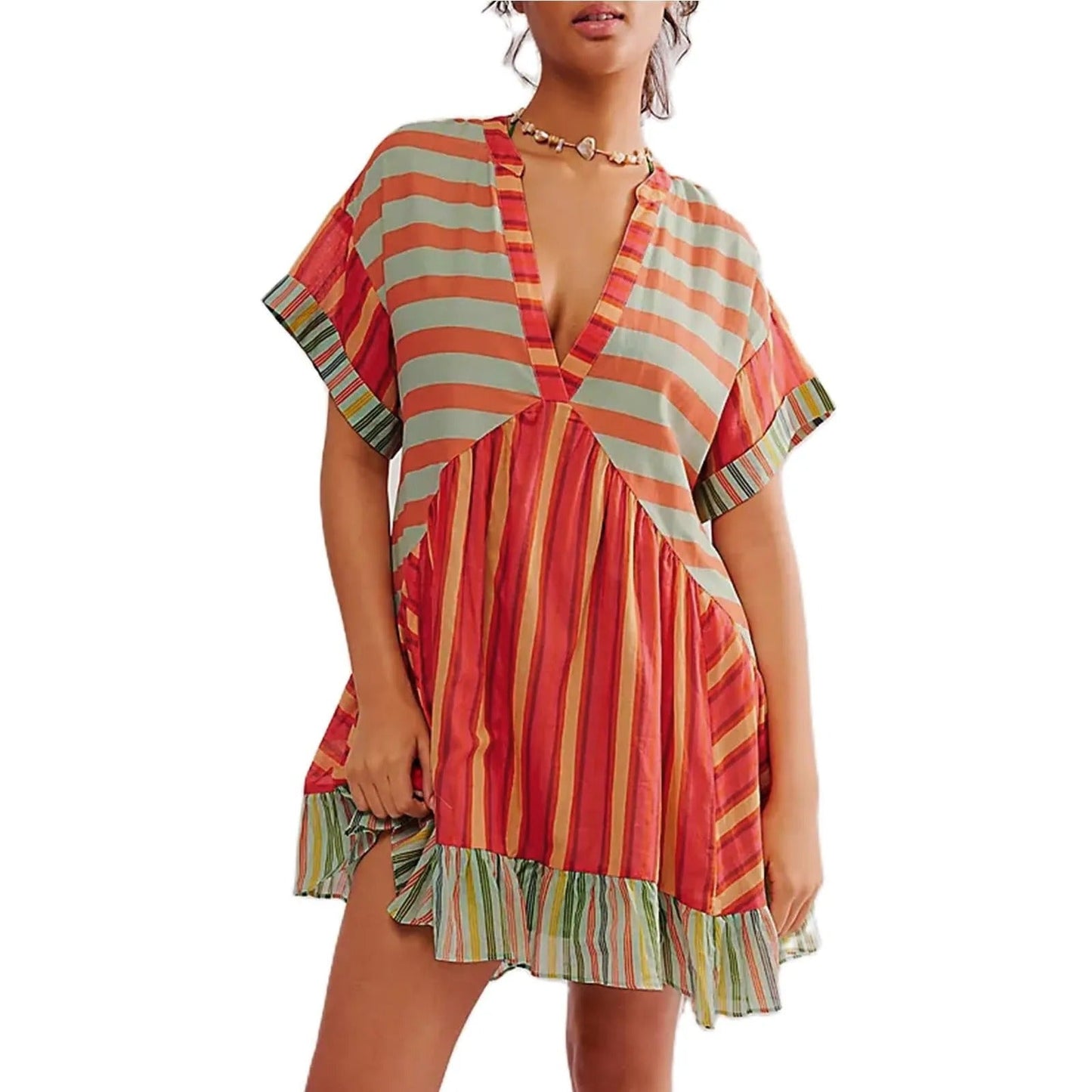 Abito Boho Collo a V - Eleganza Senza tempo