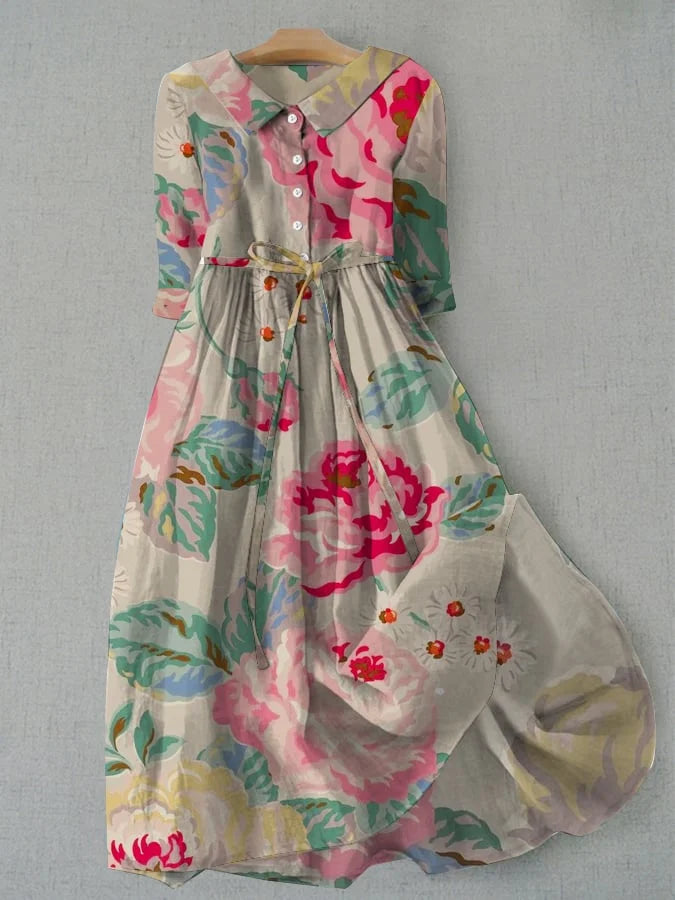 Livia - Abito floreale Elegante di Manica corta