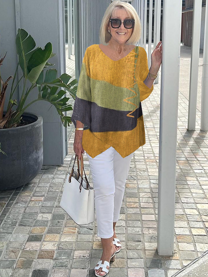 Tahlira - Top Casual a maniche lunghe e Corte Largo
