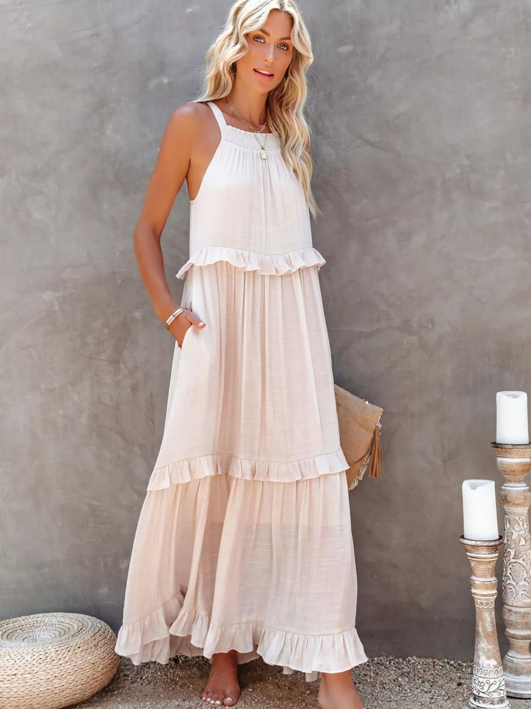 Mabel | Abito Maxi Ruffle Breeze