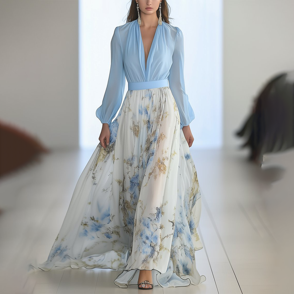 Fiorella | Abito maxi Elegante con Stampa floreale
