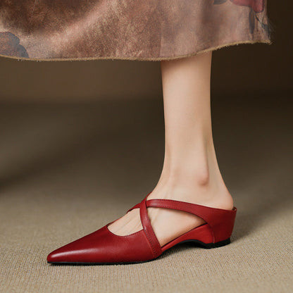 Hannah - Mule casual in pelle lavata per donna