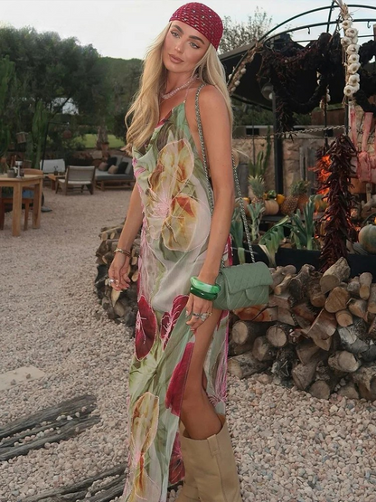 Isla | Abito maxi in chiffon Senza Schiena