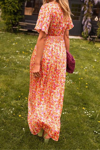 Abito maxi Elegante di Collo a V Sandra