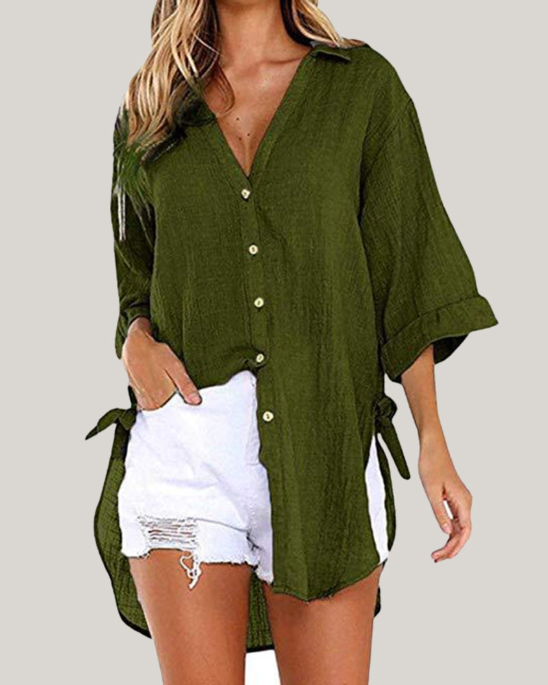 Camicia Larga con Lazos nei Lados