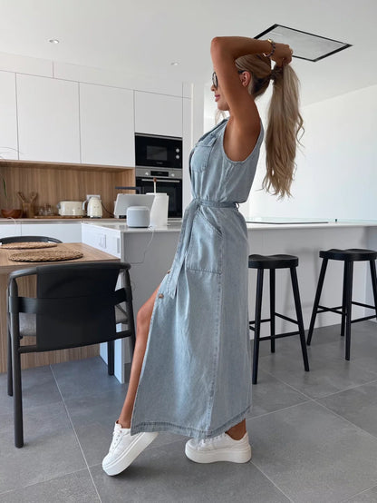 Louisa | Abito Maxi di Denim