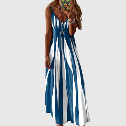 Ariella - Abito Maxi Senza maniche a righe Chic